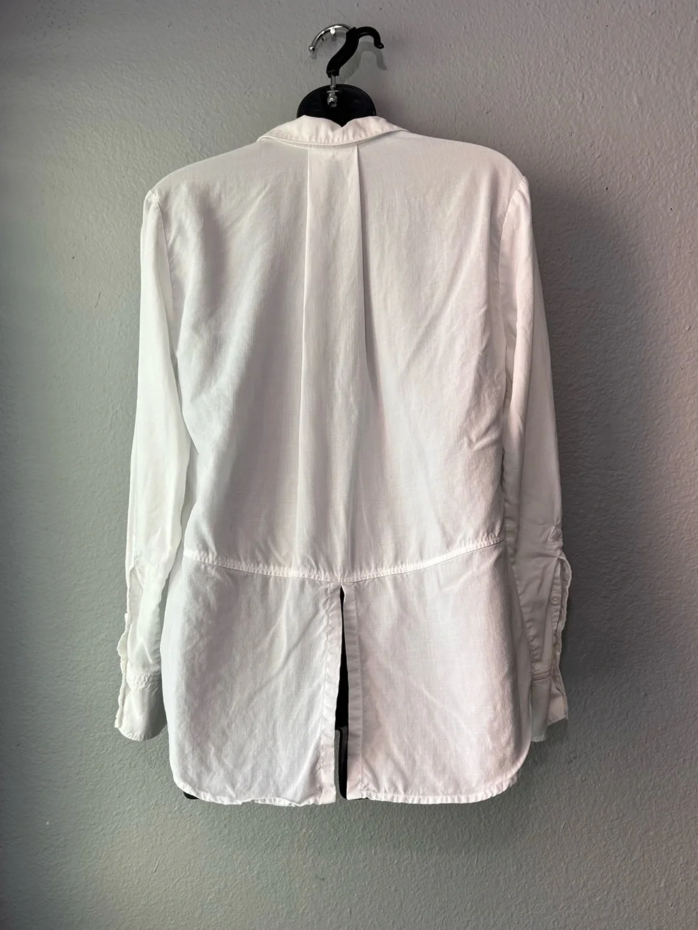 Cloth & Stone Roll Tab Long Sleeve Button Up Shirt White XS Collar Office Career